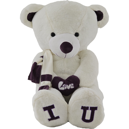 Didelis pliušinis meškinas | 120 cm | Baltas LOVE