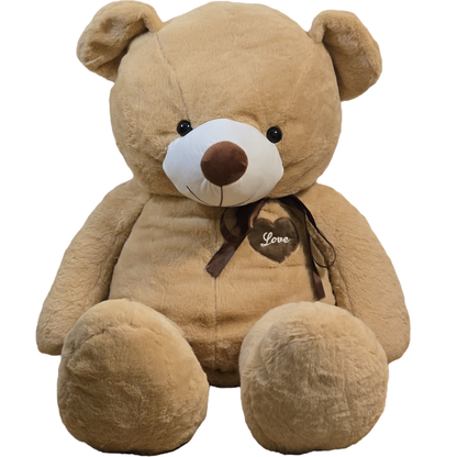 Didelis pliušinis meškinas | 120 cm | Šviesiai rudas su kaspinu