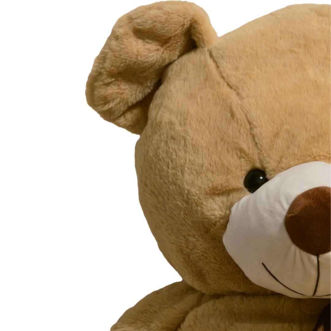 Didelis pliušinis meškinas | 120 cm | Šviesiai rudas su kaspinu