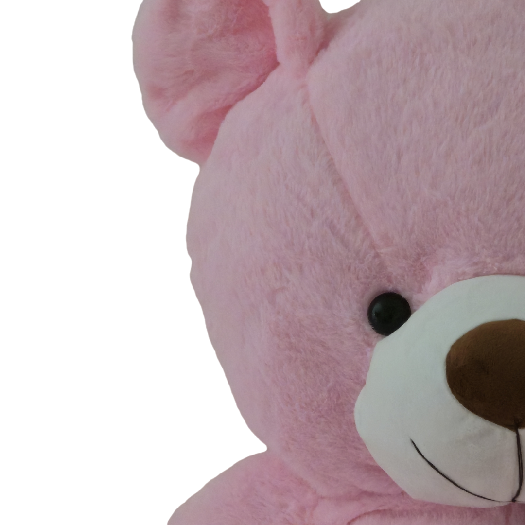 Didelis pliušinis meškinas | 120 cm | Rožinis su kaspinu