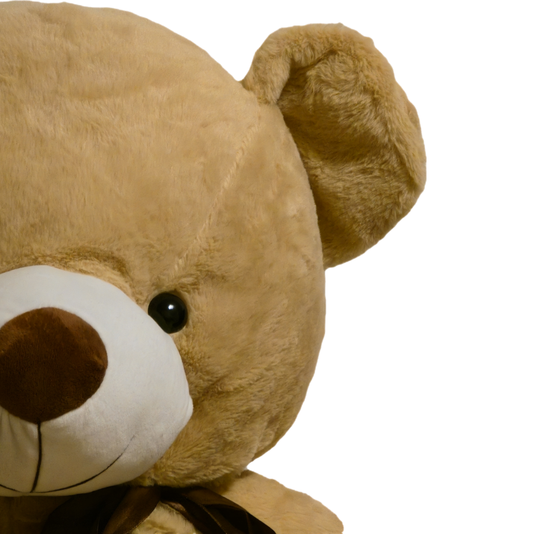 Didelis pliušinis meškinas | 120 cm | Šviesiai rudas su kaspinu