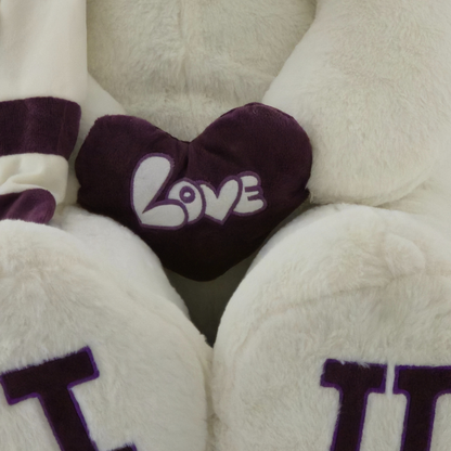 Didelis pliušinis meškinas | 120 cm | Baltas LOVE