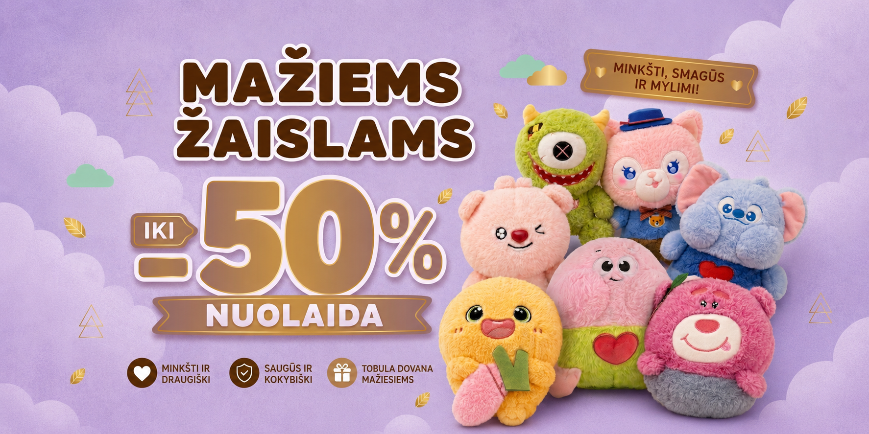 Pliušiniai žaislai nuolaida