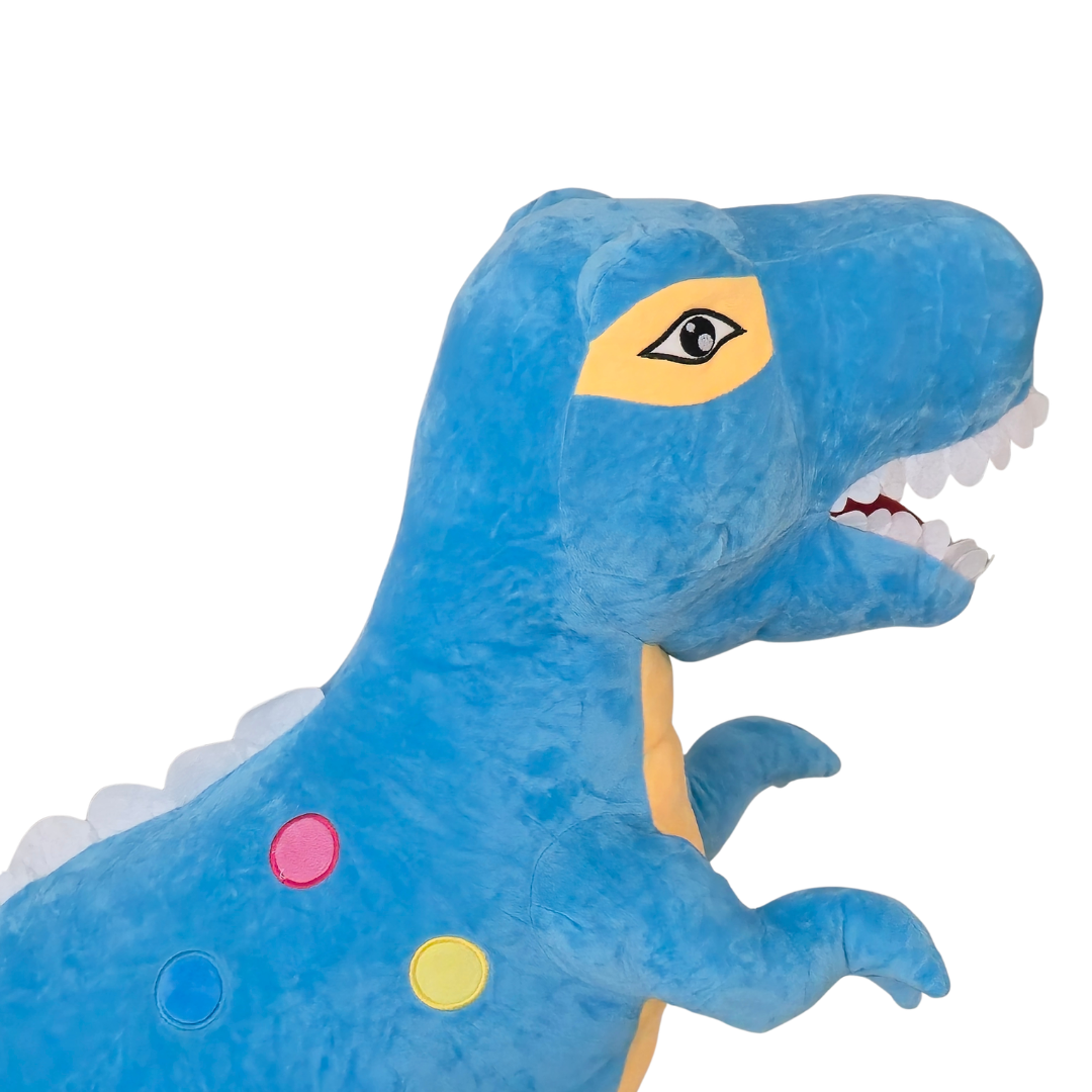Didelis pliušinis dinozauras 120 cm šviesiai mėlynas-meskiai.lt