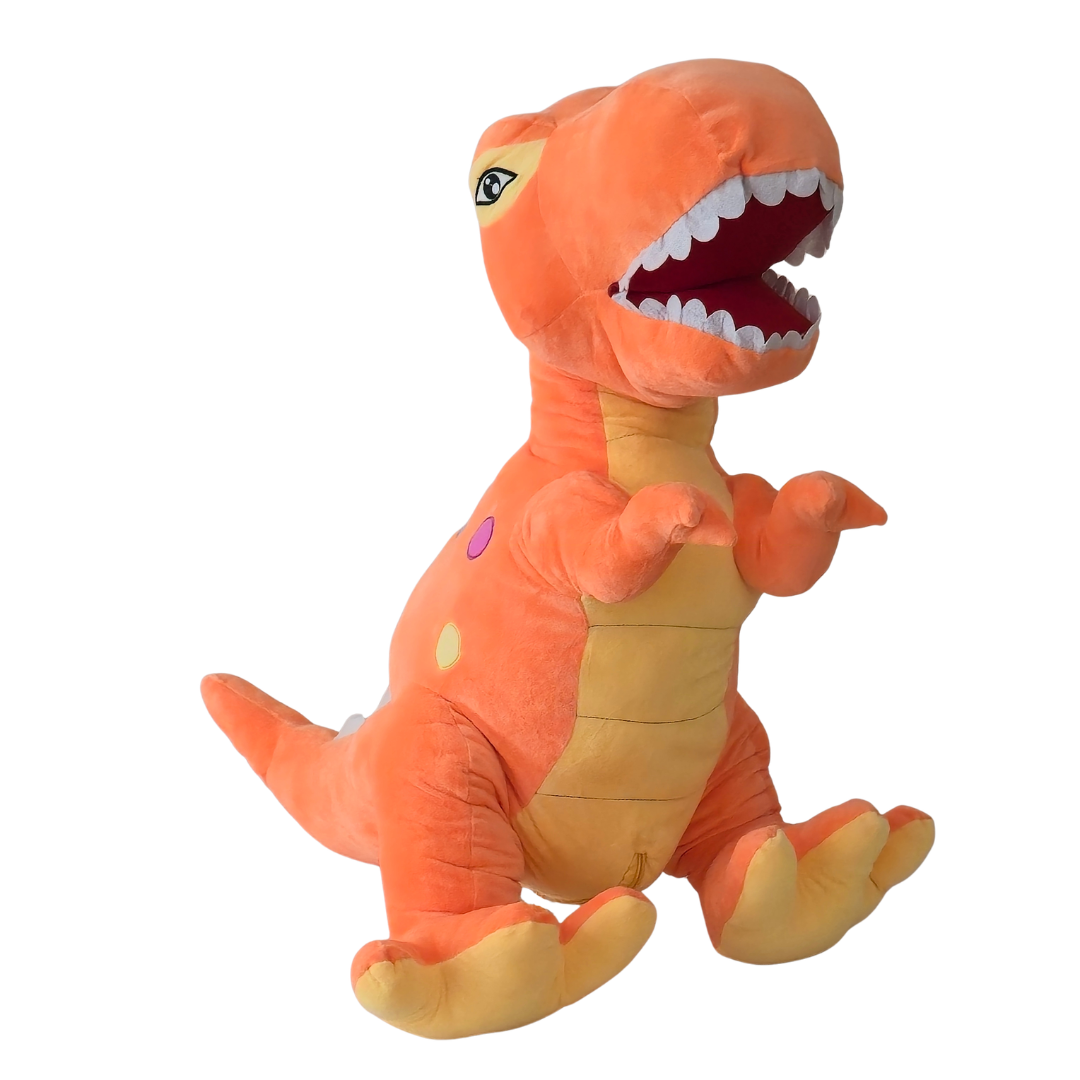 Didelis pliušinis dinozauras 120 cm oranžinis-meskiai.lt
