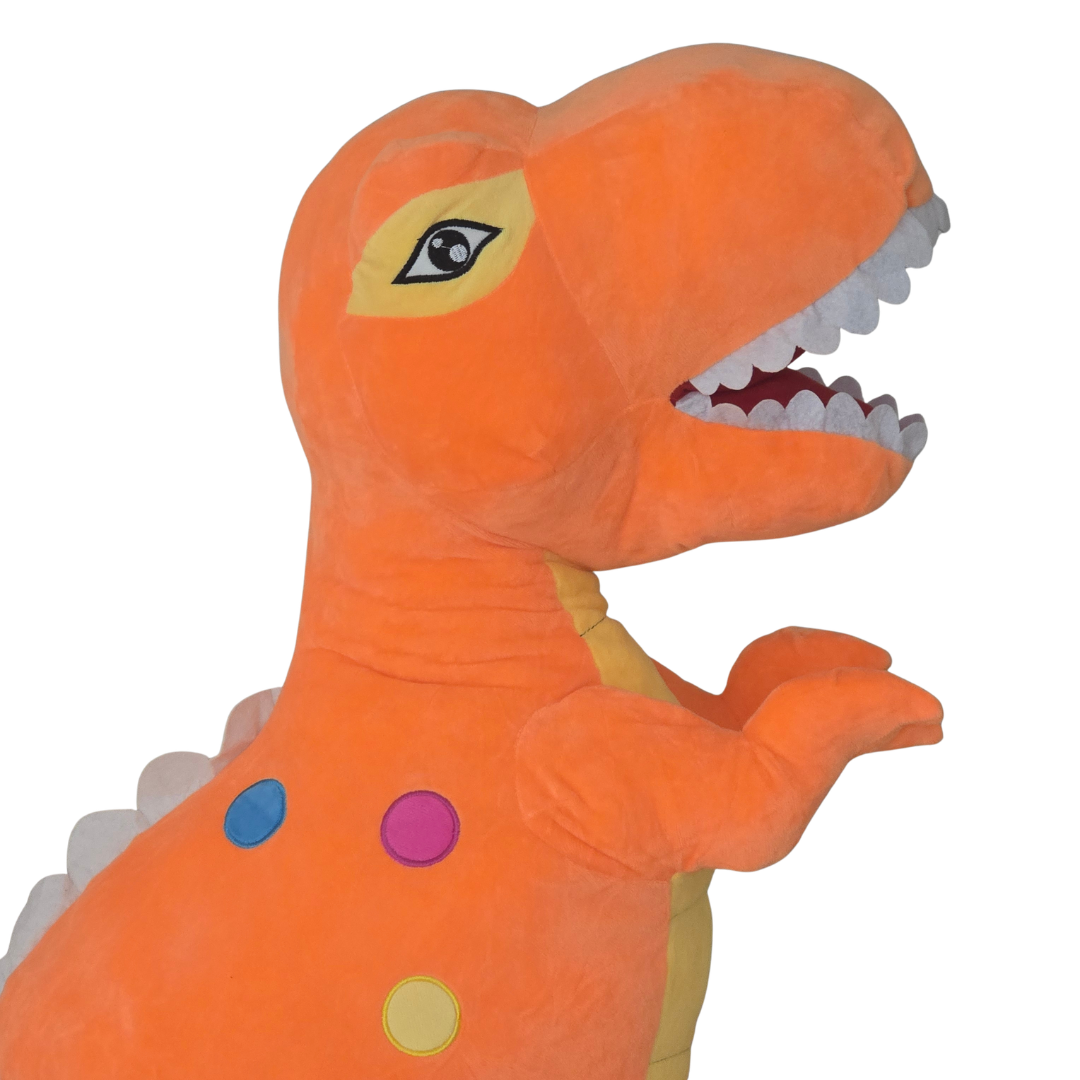 Didelis pliušinis dinozauras 120 cm oranžinis-meskiai.lt