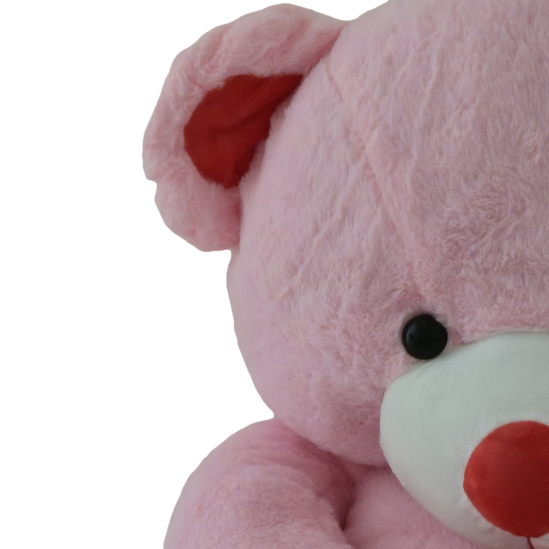 Didelis pliušinis meškinas 120 cm rožinis I LOVE YOU-meskiai.lt