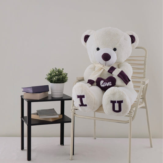 Didelis pliušinis meškinas | 120 cm | Baltas LOVE